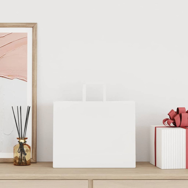 Bolsas de papel kraft con asas 250 uds blanca 32x22x24 cm M 2