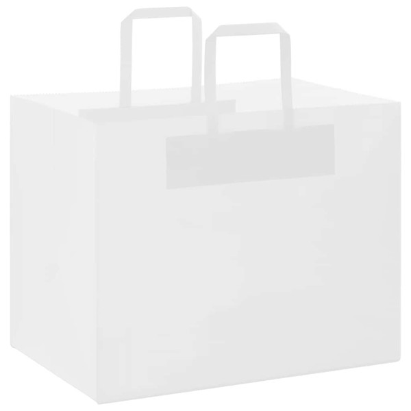 Sacos de papel 250 unid com alças branco 32x22x24 cm M 3