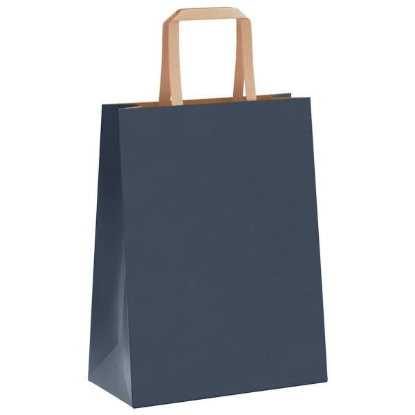 Bolsas de papel kraft con asas 250 uds azul 21x11x28 cm M 4
