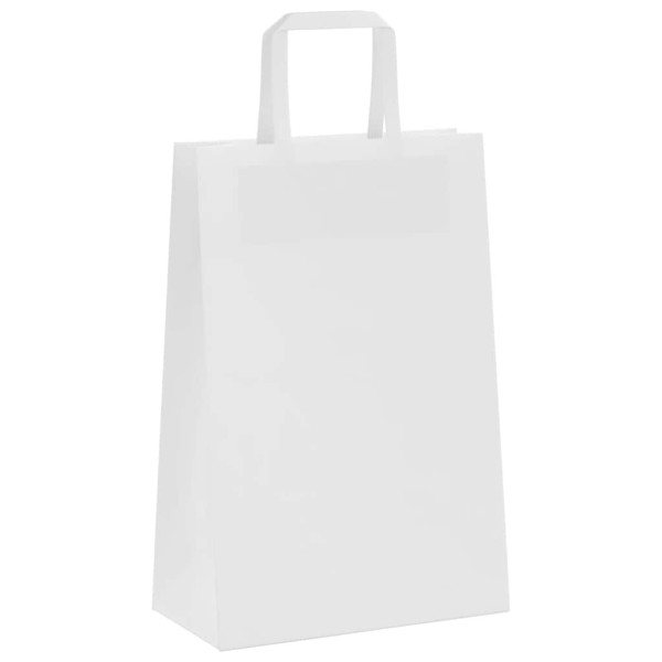 Bolsas de papel kraft con asas 50 uds blanca 21x11x31 cm M 4