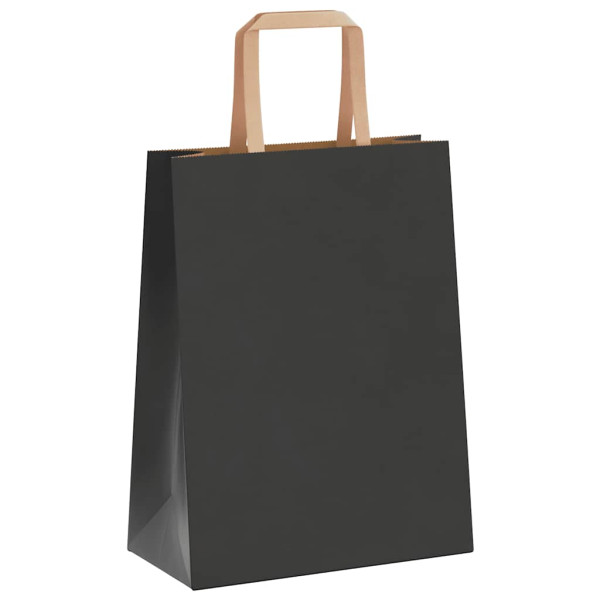 Bolsas de papel kraft con asas 50 uds negra 21x11x28 cm M 4