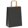 Bolsas de papel kraft con asas 50 uds negra 21x11x28 cm 4