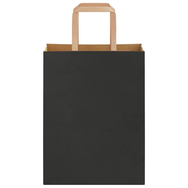 Sacos de papel 50 unid com alças preto 21x11x28 cm M 5