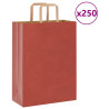 Bolsas de papel kraft con asas 250 uds rojo 26x12x35 cm 1