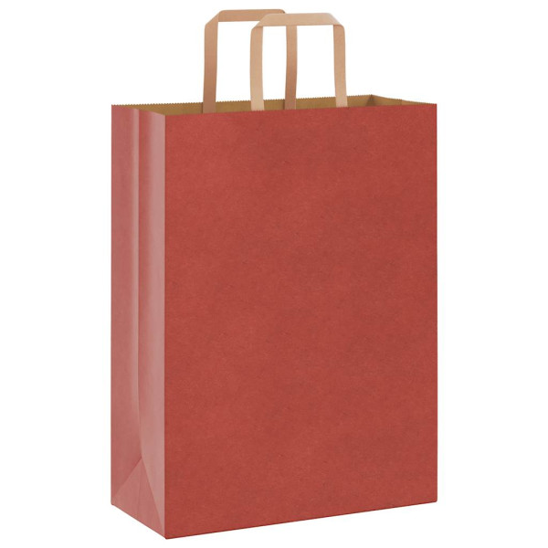 Bolsas de papel kraft con asas 250 uds rojo 26x12x35 cm M 3