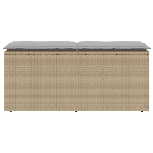 Banco de jardim com almofadão 110x40x44 cm vime PE bege M 4