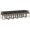 Set comedor de jardín con cojines 13 pzas ratán sintético gris 3