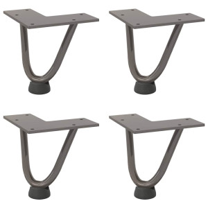 Pernas de grampo para mesa de centro 4 peças Aço natural 10 cm Aço maciço H