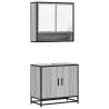 Set de muebles de baño 2 pzas madera contrachapada gris sonoma 2