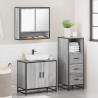 Set de muebles de baño 3 pzas madera contrachapada gris sonoma 4