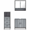 Set de muebles de baño 3 pzas madera contrachapada gris sonoma 5