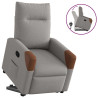 Sillón reclinable elevable tela gris taupe 1