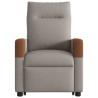 Sillón reclinable elevable tela gris taupe 5
