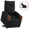 Sillón eléctrico reclinable elevable de tela negro 1