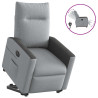 Sillón eléctrico reclinable elevable de tela gris claro 1
