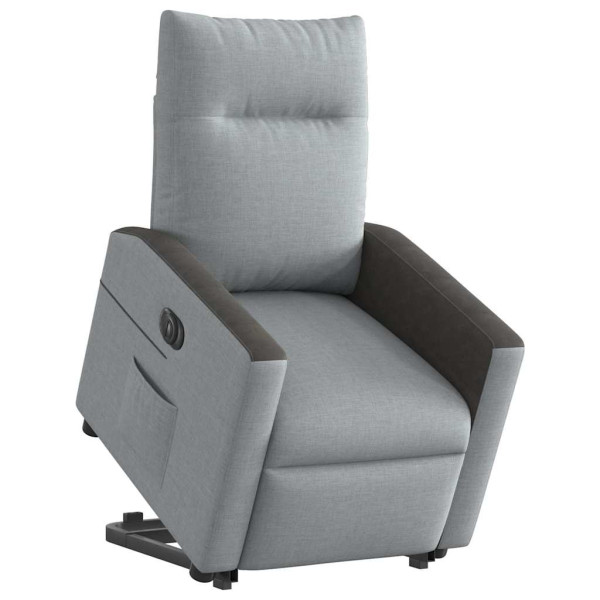 Sillón eléctrico reclinable elevable de tela gris claro M 2