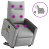 Sillón de masaje eléctrico reclinable elevable tela gris nube 1