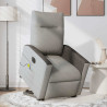 Sillón de masaje eléctrico reclinable elevable tela gris nube 3