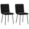 Cadeiras de jantar 2 pcs veludo preto 1