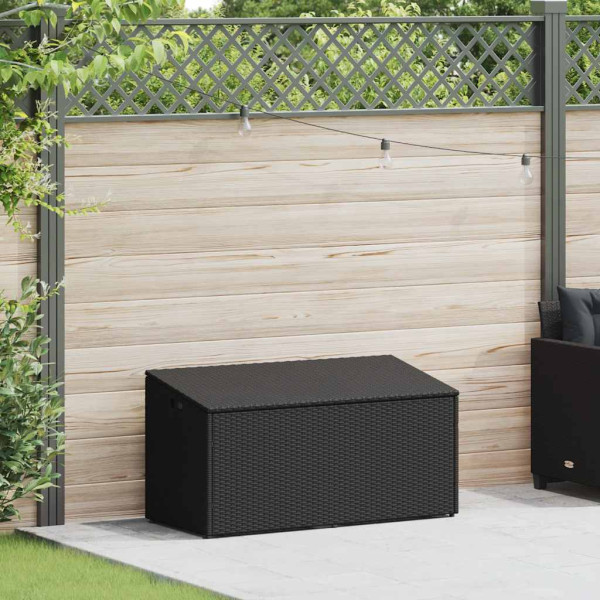 Caixa de arrumação para jardim 110x50x58 cm vime PE preto M 2