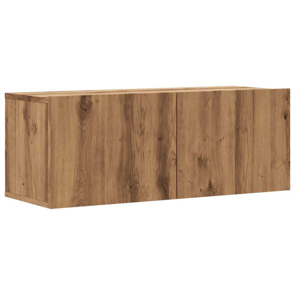 Mueble TV de pared madera ingeniería roble artisan 80x30x30 cm M 2