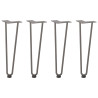 Patas mesa tipo horquilla 4uds acero macizo acero natural 42 cm 2