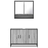 Set de muebles de baño 2 pzas madera contrachapada gris sonoma 5