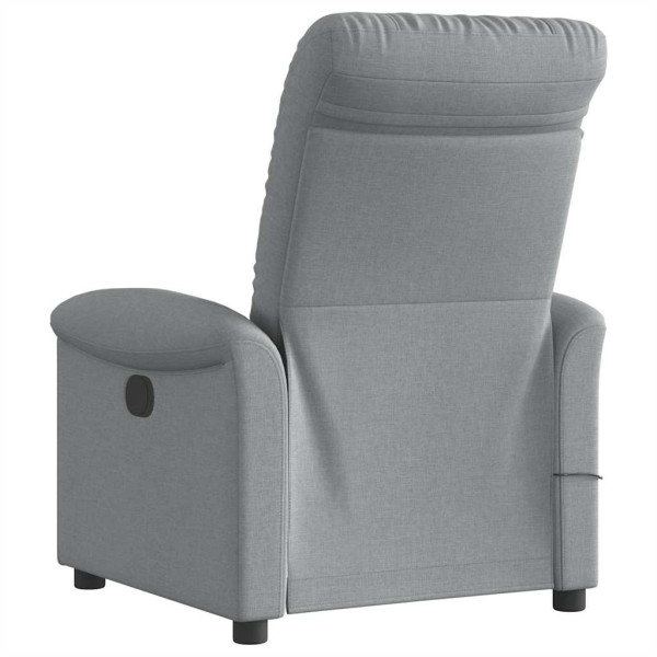 Sillón reclinable de masaje de tela gris claro M 5