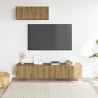 Mueble para TV de pared madera contrachapada artesanal 3 piezas 3