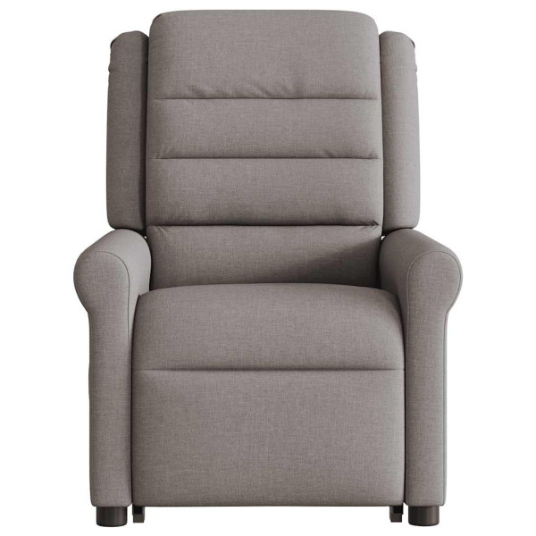 Sillón reclinable elevable tela gris taupe M 5