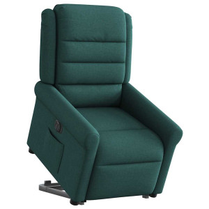 Sillón eléctrico reclinable elevable de tela verde oscuro H