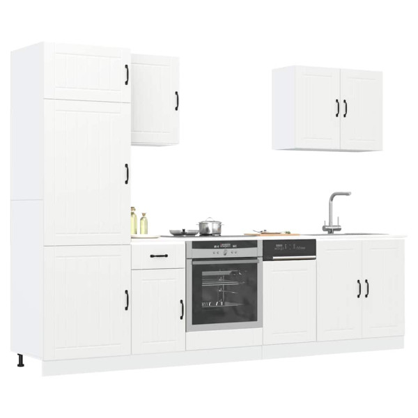 Mueble de cocina Kalmar blanco 7 piezas madera contrachapada D