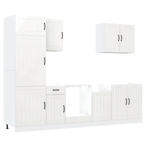 Mueble de cocina Kalmar blanco 7 piezas madera contrachapada H
