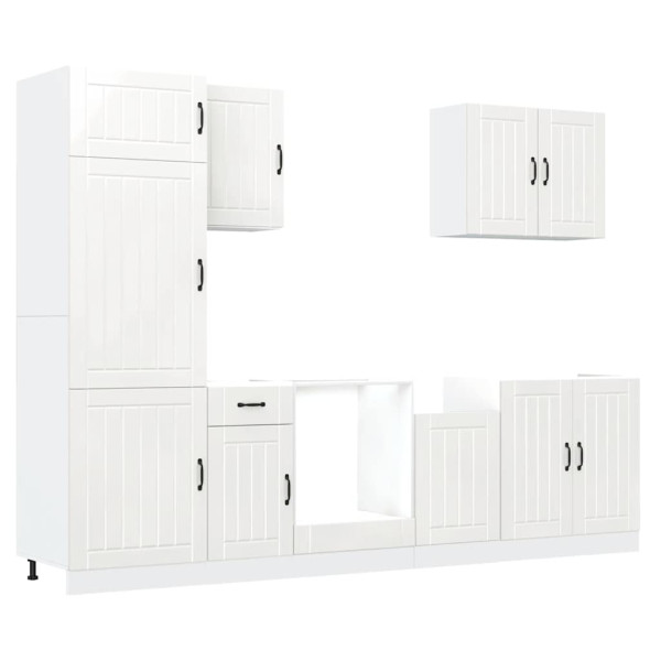 Mueble de cocina Kalmar blanco 7 piezas madera contrachapada M 2