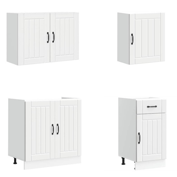 Mueble de cocina Kalmar blanco 7 piezas madera contrachapada M 4