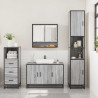Set de muebles de baño 3 pzas madera contrachapada gris sonoma 3