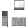 Set de muebles de baño 3 pzas madera contrachapada gris sonoma 5