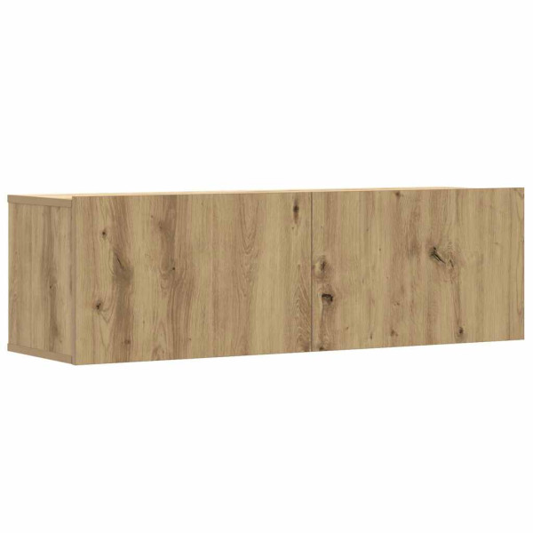 Mueble para TV de pared madera contrachapada artesanal 2 piezas M 4