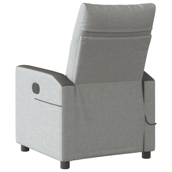 Sillón de masaje reclinable de tela gris nube M 5