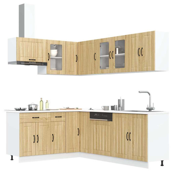 Mueble cocina Lucca roble sonoma 11 pzas madera contrachapada D