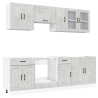 Mueble cocina Kalmar gris hormigón 8 pzas madera contrachapada 2