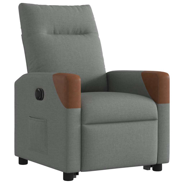 Sillón eléctrico reclinable elevable de tela gris oscuro M 4