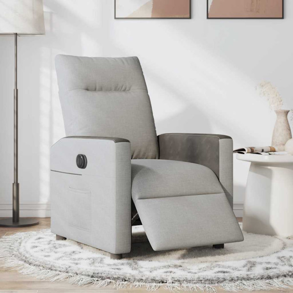Sillón reclinable eléctrico de tela gris nube M 2