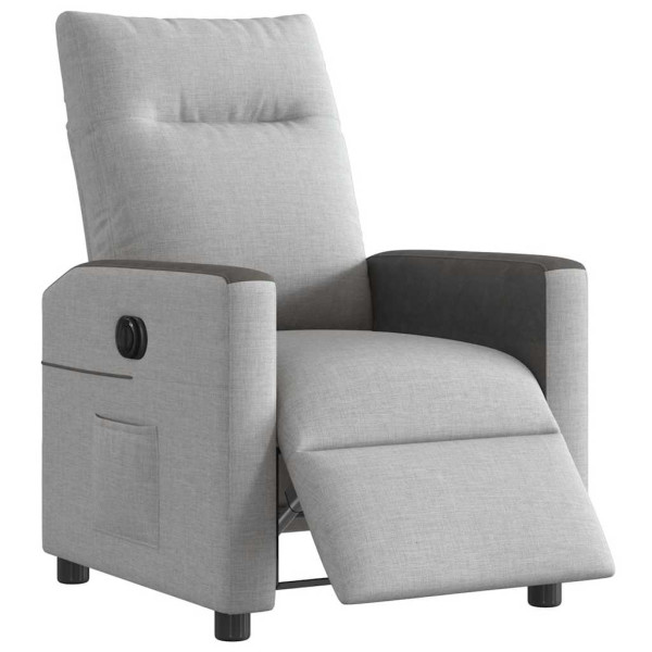 Sillón reclinable eléctrico de tela gris nube M 3