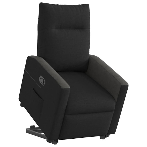 Sillón reclinable elevable tela negro M 2