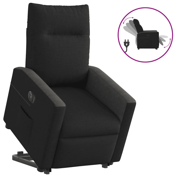 Sillón eléctrico reclinable elevable de tela negro D