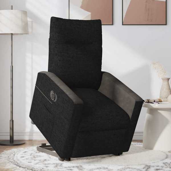 Sillón eléctrico reclinable elevable de tela negro M 3