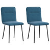 Cadeiras de jantar 2 pcs veludo azul 1