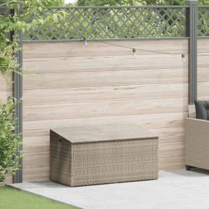 Caixa de arrumação p/ jardim 110x50x58 cm vime PE cinza-claro H