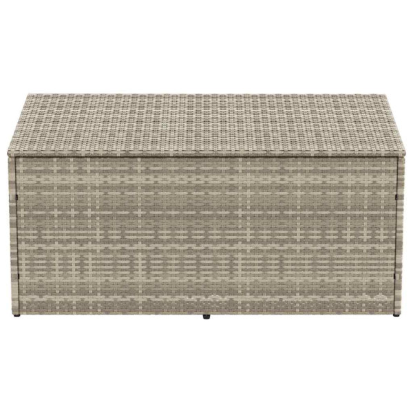 Caja almacenaje jardín ratán sintético gris claro 110x50x58 cm M 4